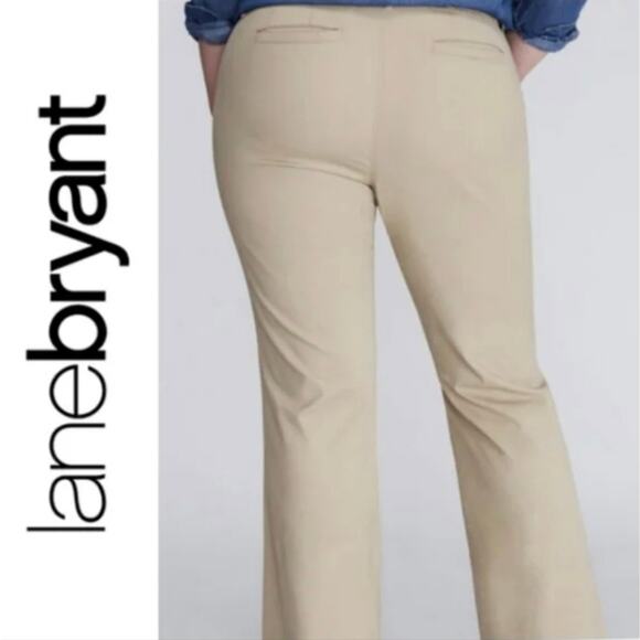Lane Bryant Flare Wide Leg Stretch Khaki Pants Plus‎ Size 20 - Picture 9 of 9